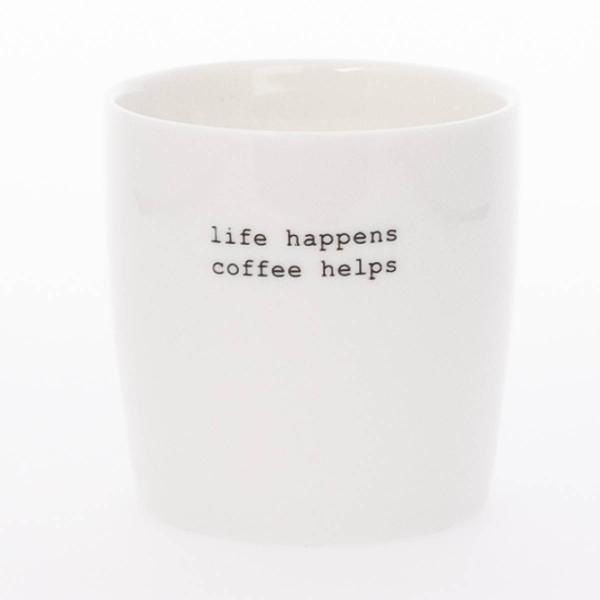 Sögne Home Sögne Home - Krus mini life happens 10 cl hvit