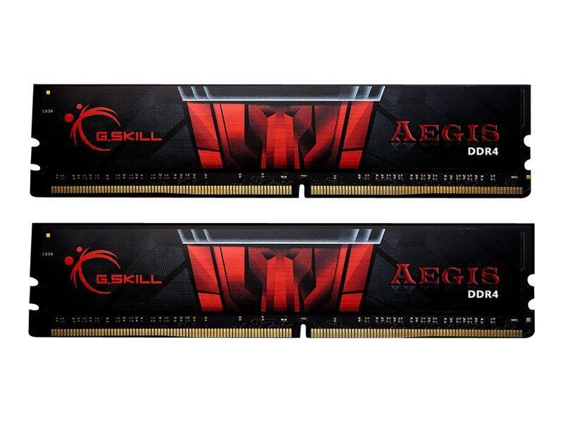 G.Skill AEGIS - DDR4 - sett - 32 GB: 2 x 16 GB - DIMM 288-pin - 3200 MHz / PC4-25600 - CL16 - 1.35 V - ikke-bufret - ikke-ECC