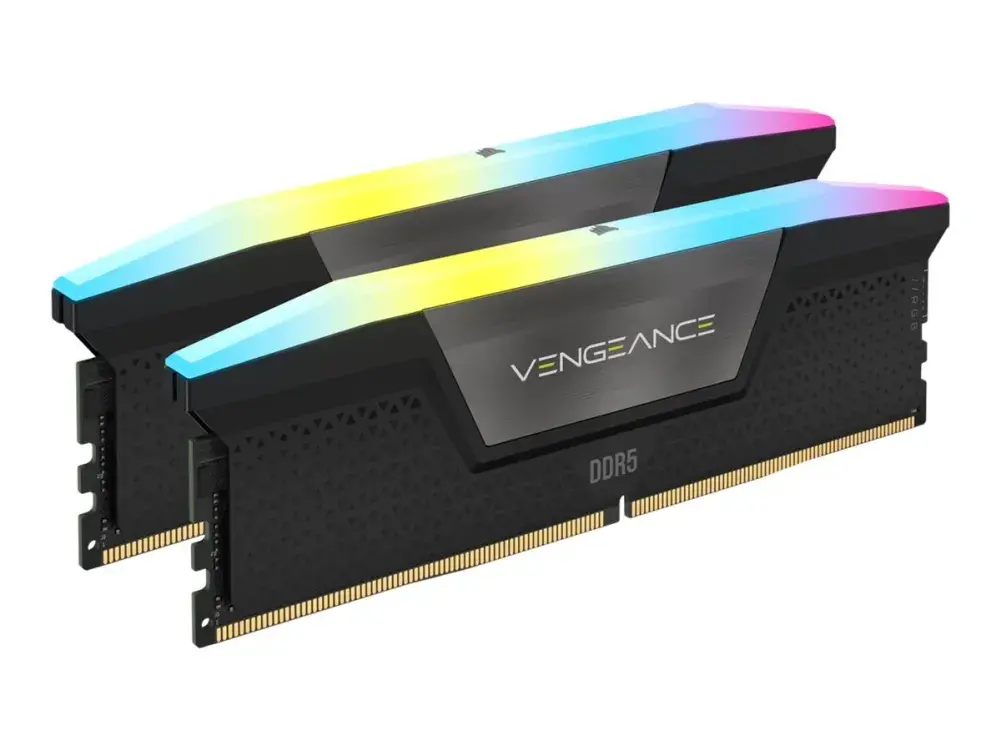 CORSAIR Vengeance RGB - DDR5 - sett - 32 GB: 2 x 16 GB - DIMM 288-pin - 6000 MHz / PC5-48000 - CL38 - 1.35 V - ikke-bufret - svart