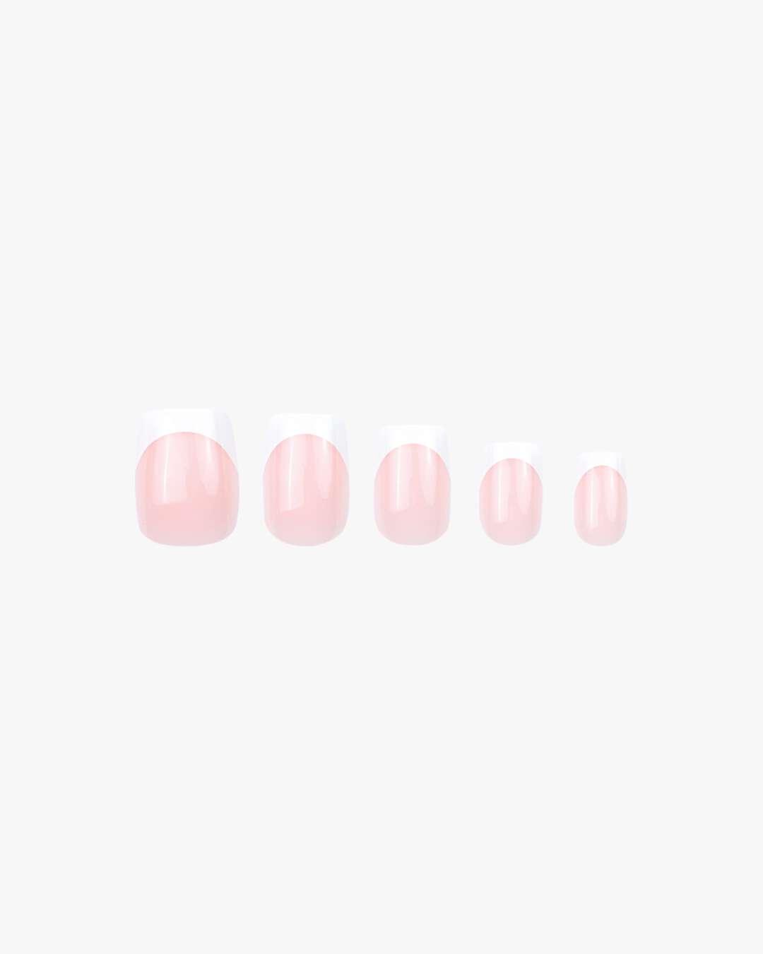 DUFFBEAUTY Reusable Press-On Nails Classic French Square 30 stk