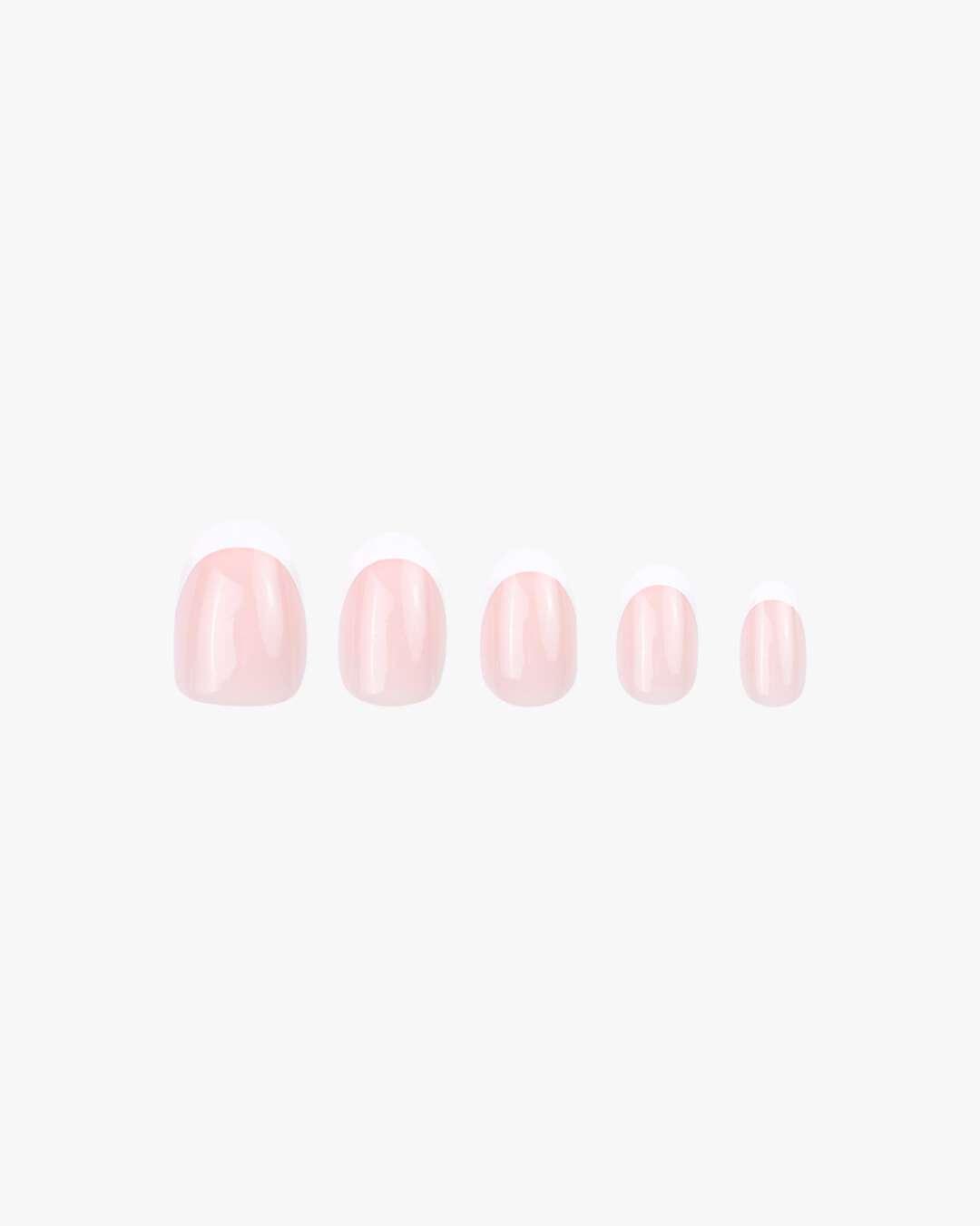 DUFFBEAUTY Reusable Press-On Nails Classic French Almond 30 stk