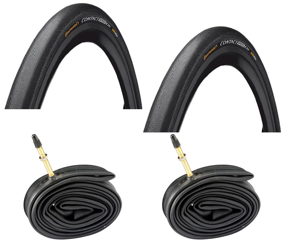 Continental 2 Dekk + 2 Slanger Continental Contact Speed 700x32 (32-622) Med Refleks Racer Ventil