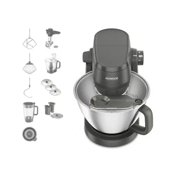 Kenwood Kenwood KHC30.070GY, 4,3 L, Rustfritt stål, Grå, Dreiing, 1,5 L, Miksing, Blanding, Elting, Kverning, Hogging, 2,1 L
