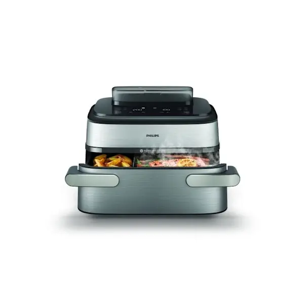 Philips Philips 5000 series Airfryer Megabasket med damp, Varmluftsfrityr, 9,5 l, Rapid Air, 40 °C, 200 °C, Dobbel