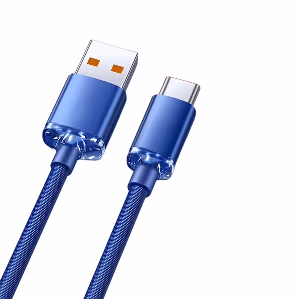 Dobbel pakke 120W hurtiglading USB Type-C-kabel med automatisk avslåing, 6A, 480 Mbps, kompatibel med Huawei, Samsung, APPLE, Garmin Blue 2 m