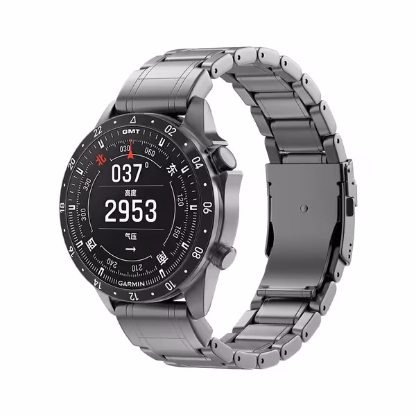 22 mm titanklokkerem til Garmin Fenix 8/7 - grå