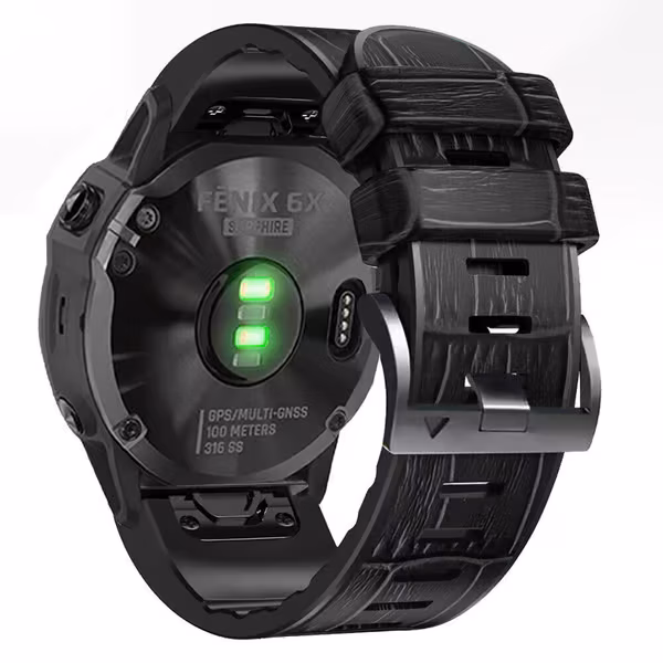 Silikon klokkerem til Garmin Fenix 8/7X/6X/5X Black 22 mm