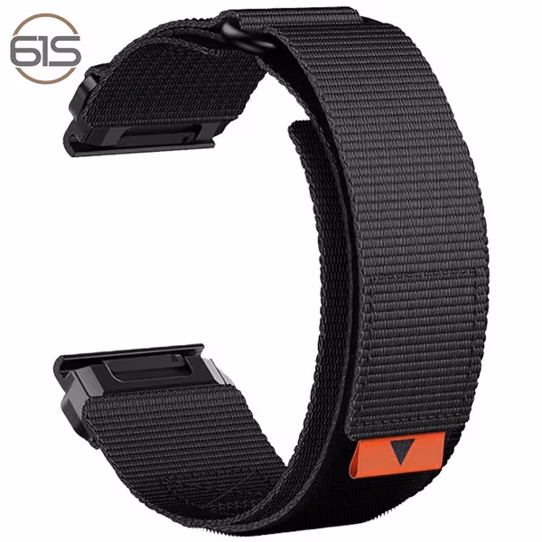 22mm nylonreim for Garmin Fenix 8/7X Pro/5X 6X Black