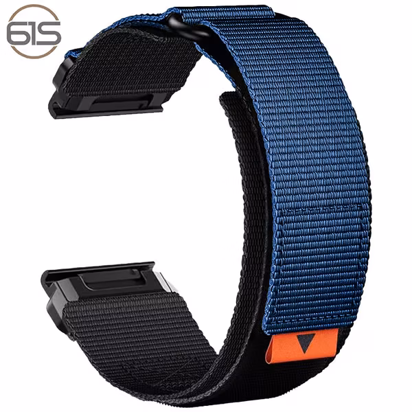 22mm nylonreim for Garmin Fenix 8/7X Pro/5X 6X Blue