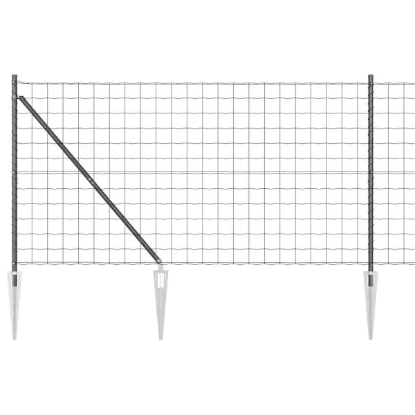 vidaXL vidaXL Gjerde med stolpe Grå 1,2 x 10 m Stål