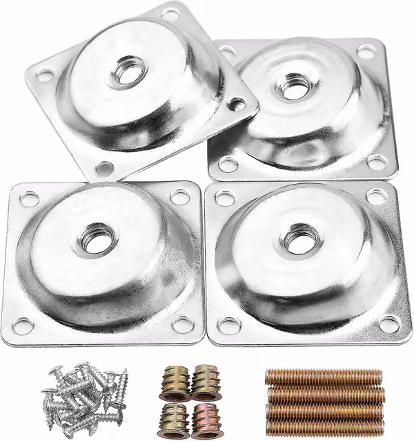 14 Graders Vinklede Benfesteplater Møbler Bordben Festesplater Braketter T-plate M8 Sofaben