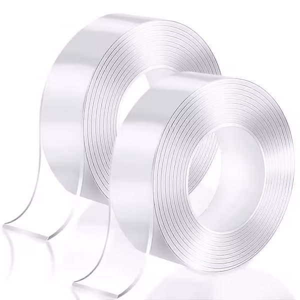 2-pakning 3m dobbeltsidig transparent nanoteip svart