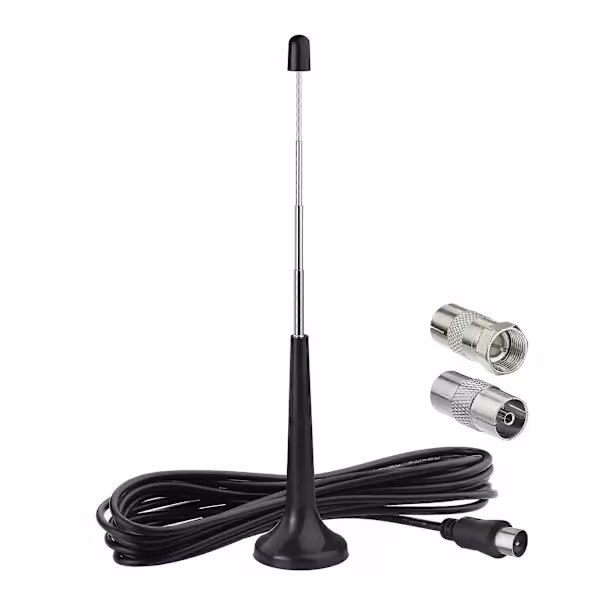 {xjxj}DAB FM Radioantenne Teleskopisk FM-mast FM-antenne med magnetisk base og 3 m forlengelseskabel