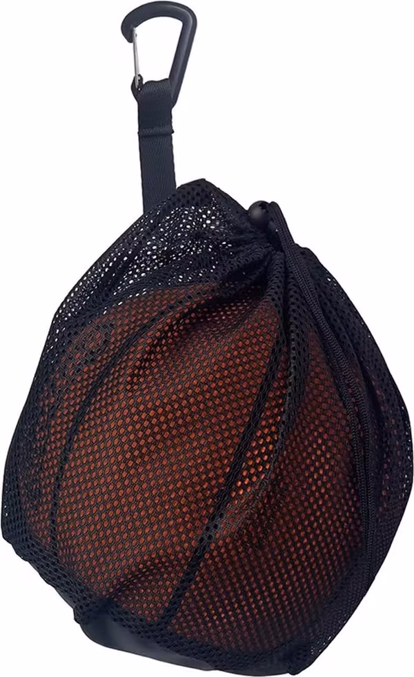 Basketballnettpose - Enkel ballpose - 16L - Svart - Nettingstoff