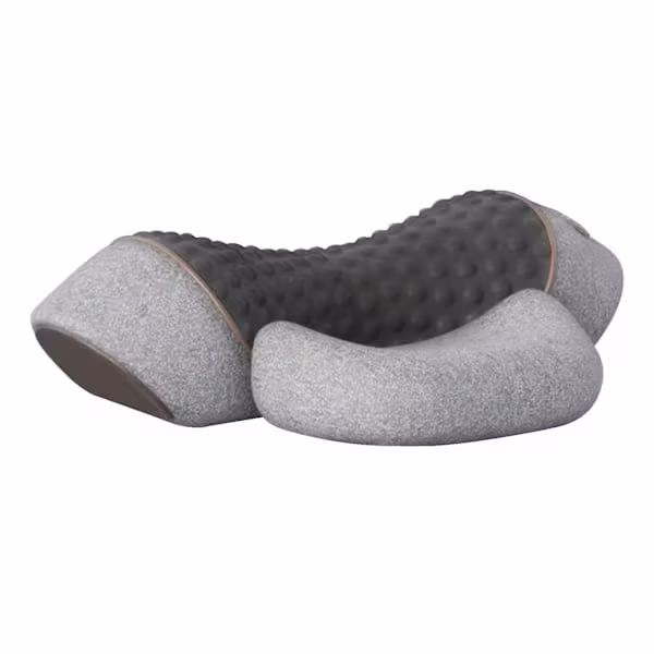 Elektrisk nakkemassasjepute oppvarmet vibrerende Shiatsu-massasjeapparat for smertelindring Cervikal ortopedisk pute Vanlig Space Grey Vanlig Space Grey