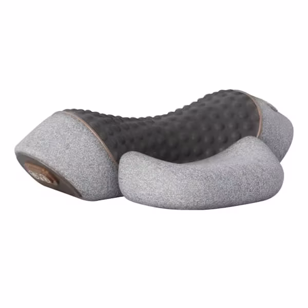 Elektrisk nakkemassasjepute med varme, vibrerende shiatsu-massasje for smertelindring, cervical, ortopedisk pute, tre Space Gray