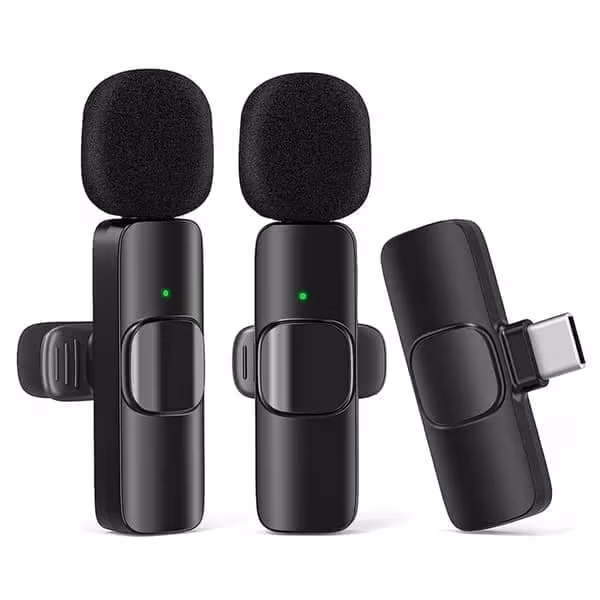 2-pakning - Lavalier-mikrofon for mobil - Trådløs - USB-C