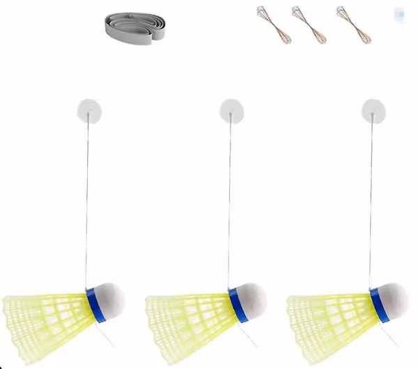 Curated Picks [LCS] 3-pakning Badminton Treningsutstyr, Badminton Enkeltspiller Spretttrener, Selvstudium Strekk Badminton Racket Treningsmaskin
