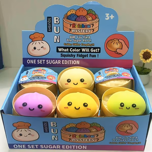Stressavlastende leketøy Bull Squishy Sett Søt Morsom Myk Sakte Stigende Klemmeleke Matdesign Storpakke Gave til barn og voksne