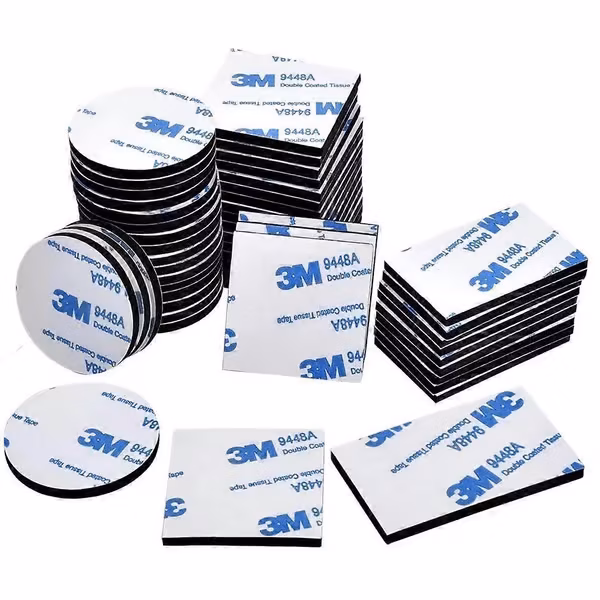 Ekstra Sterk Dobbeltsidig Tape, 3M Kraftig Dobbeltsidig Skumtape, 60 Biter Dobbeltsidig Tape for Gulv, Dører, Plast, Glass og Metall (D)