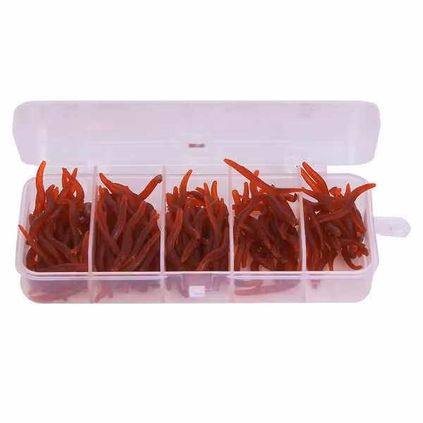 150 stk. Flerfargede silikonmarkfiskesluker 4 cm Livaktige larveagn Fiskeredskap