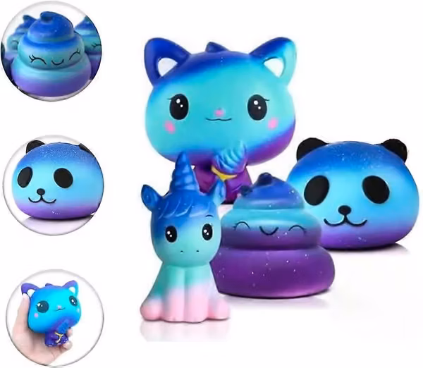 4 stk. Leke, Squishies Sett Kawaii Festgaver Sakte Stigende Leke Barnas Leke For Barn Voksne Jenter Gutter