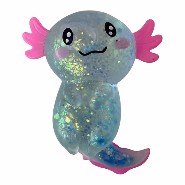 Glitter Axolotl Squishy Leke, Søt Stressreduserende Myk Fidget Leke, Elastisk Dyr Leke for Barn og Voksne Flye248