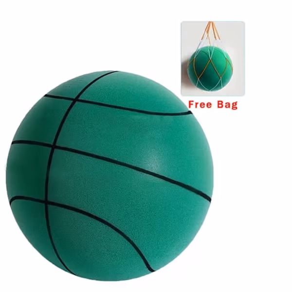 Handleshh Stille Basketball, Premium Skumball, Stille og Myk, Trenings- og Lekeutstyr, Grønn, 24cm
