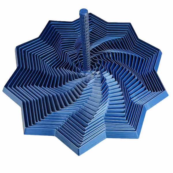 3D-printet utvidbar sensorisk fidget-stjerne, fraktal sekskant fidget-leke med håndtak, bikube-virvlende spiraldesign, stressreduserende leke for voksne
