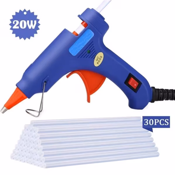 Mini limpistol - 20W - 100-240V - 30 limstifter på 7mm x 10cm