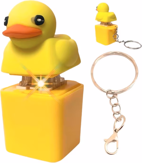 Quackey Fidget-leketøy som kvekker Kvekkende And Fidget-leketøy Nøkkelring Stressavlastende Knirkende Angst Stresslindrende Leketøy And Tastaturtaster som kvekker