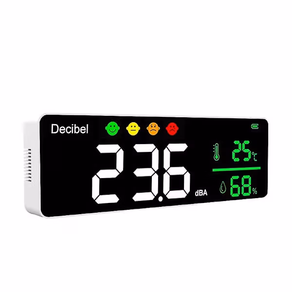 DM1306D Digital Desibel Lydmåler Smart Støydetektor 30-130DB Temperatur- og Fuktighetsmåler