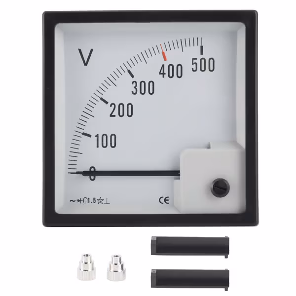 Voltmeter Voltmeter Høyre Vinkel Peke Gauge AC 0-500V Båt Kabin Dash Instrument