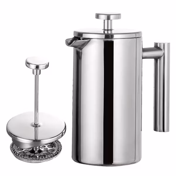 350ml/800ml/1000ml Fransk Press Kaffebrygger Rustfritt Stål Dobbelvegg Isolert KaffekanneBY'-XT-