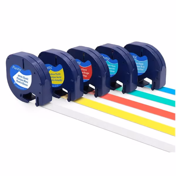 5x Kompatibel for Dymo Letratag Bånd Plastpåfylling 12mm x