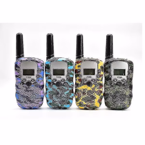 Walkie-talkies for barn, 4-pakning, 4,8 km rekkevidde med bakgrunnsbelyst LCD-lommelykt