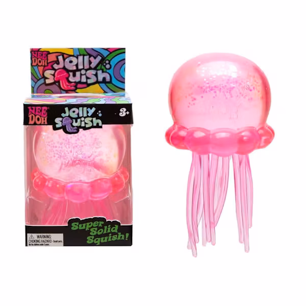 NeeDoh Jellyfish Jelly Squish Stress Fidget Sensorisk Klemmeleke for Barn og Voksne Rosa