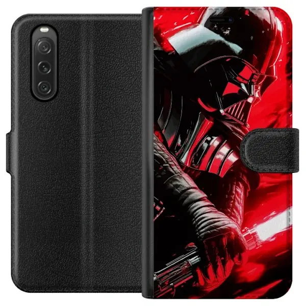 Sony Kompatibelt Lommeboketui til Sony Xperia 10 V Darth Vader rød lyssabel mørk futuristisk design med kraftig energi inspirert av galaksens mester
