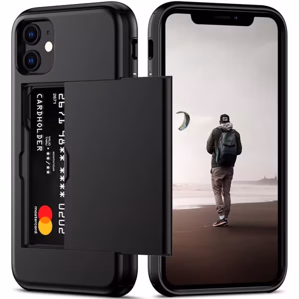 iPhone 11 - Støtsikkert deksel med kortspor Ekstra forsterket Svart Svart Svart Apple iPhone 11