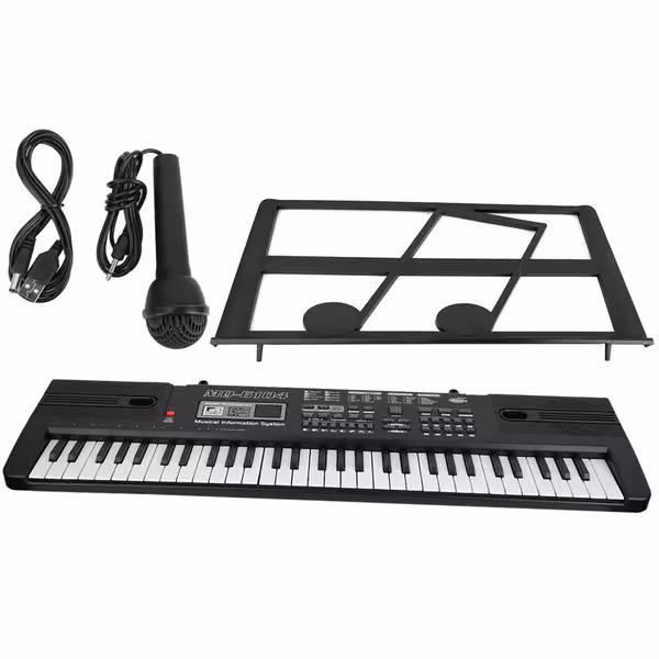 61 Tasters Digitalt Elektronisk Musikkorgel Bærbart Keyboard med Mikrofon for Barn
