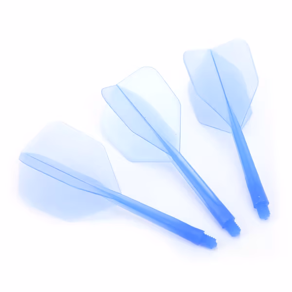3 stk. 2BA Integrert Gjennomsiktig Dart Skaft og Flights Standard Form Anti BreakBlue