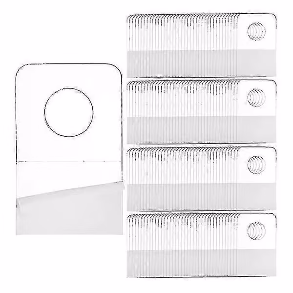 1000 stk Selvklebende Hengetapper, 25x38 mm Runde Hull Henger Hengetikett Kroker For Butikk