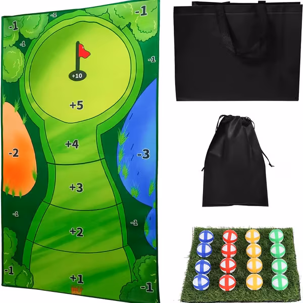 Avslappet golfspillsett, 0,8x1,5M golfslagsmatte