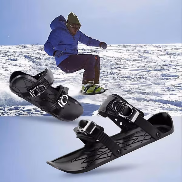 Mini Ski Skates for Snø - Korte Ski Snowblades Unisex Vinter Utendørs Sport Ski Skates Svart(F574)