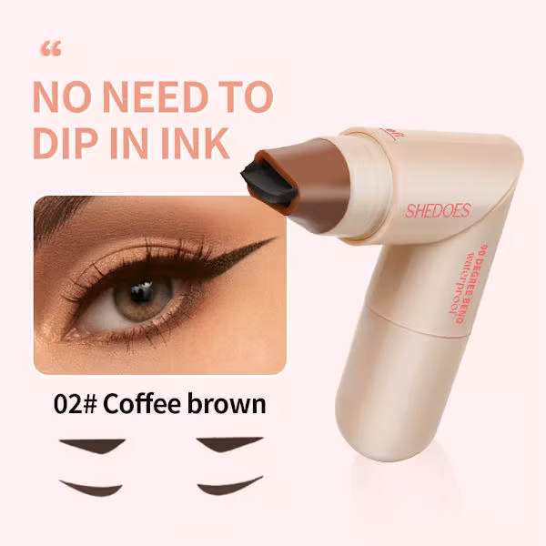 Roterende Eyeliner Stempel Penn Vanntett Langvarig Kosmetisk Eyeliner Dobbeltsidig Stempel M3d8 01# Naturlig Svart, 2.1ml Brun