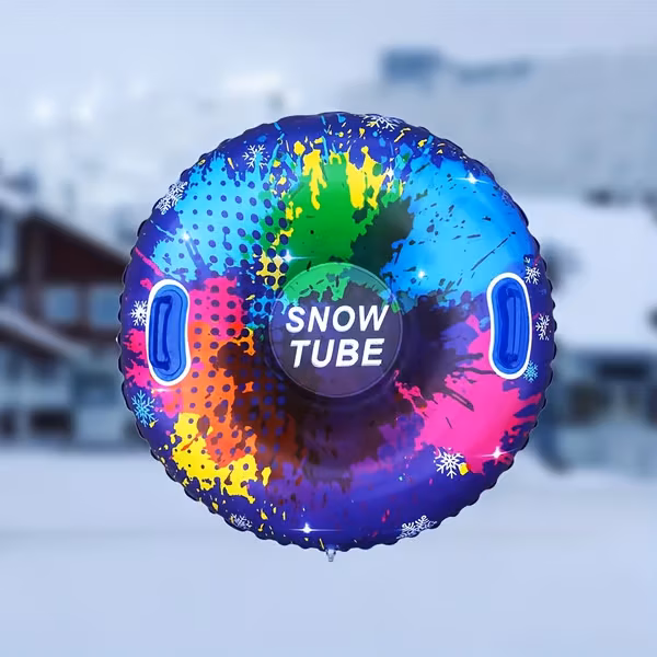 Kraftig PVC-slede for snøbrett med bærbart håndtak - Sikkerhetsdesign uten vinkel, sammenleggbar snøslede for ski og snowboard
