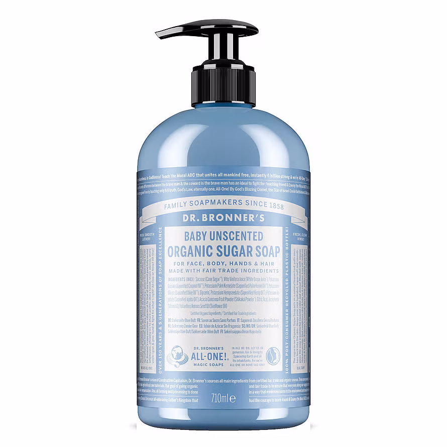 Dr. Bronner's Baby Unscented Organic Sugar Soap 710 ml