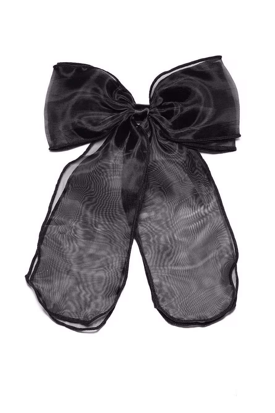 Kicks Beauty Sheer Satin Bow Black
