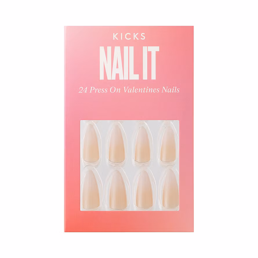 Kicks Beauty Press On Nails Valentines French