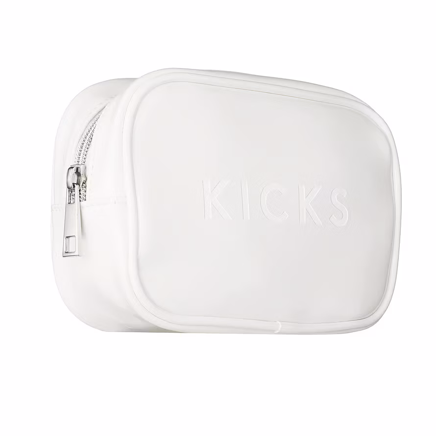 Kicks Beauty Small Boxy Make Up Bag White